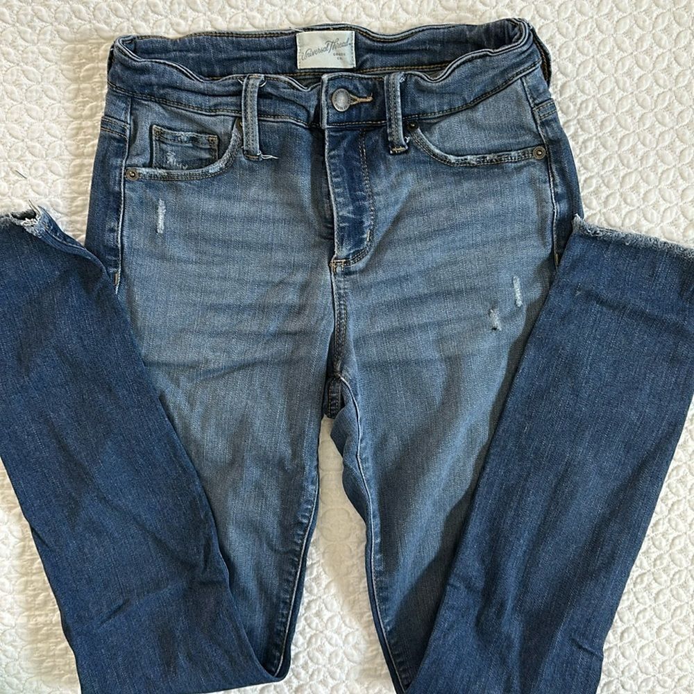Universal Threads Blue High Rise Skinny Fit Jeans Jeggings Stretch Size 25